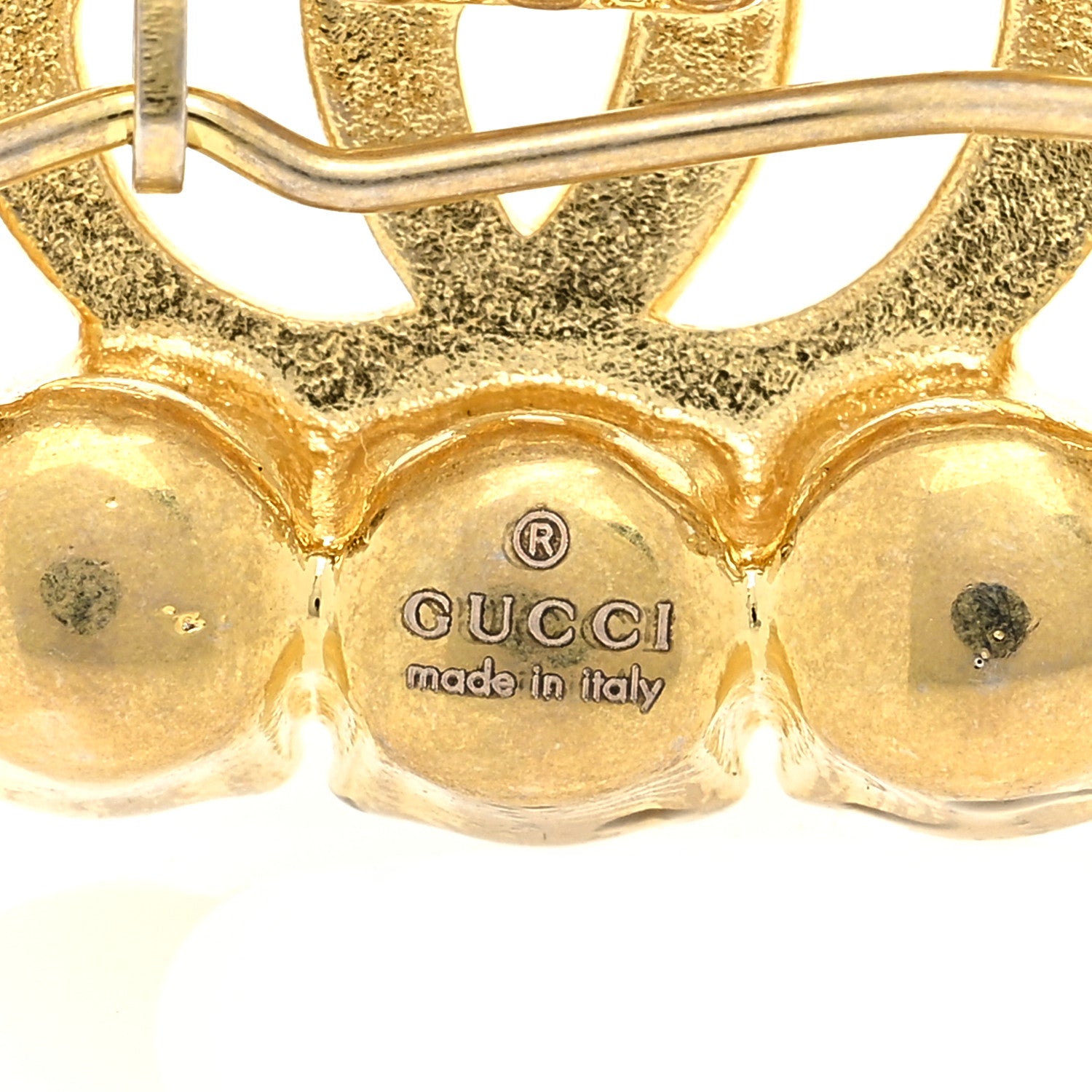 Gucci Metal Pearl Double G Hair Clip Aged Gold 3 of 3