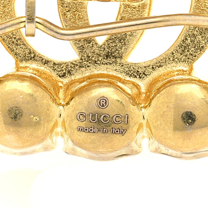 Gucci Metal Pearl Double G Hair Clip Aged Gold 3 of 3