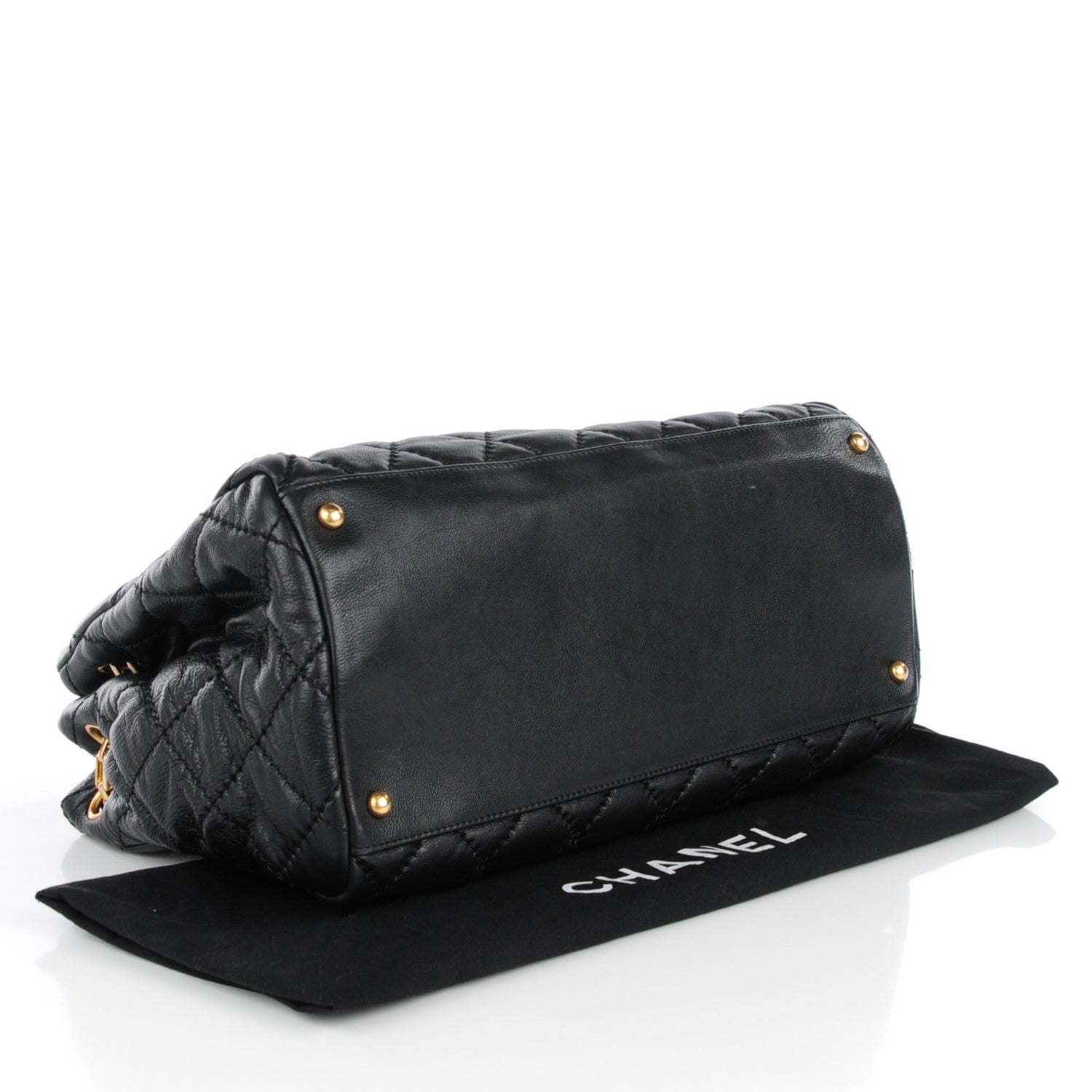 Chanel Calfskin Quilted Large Retro Chain Tote Black 4 of 9