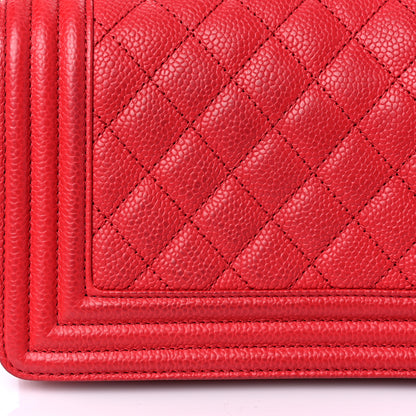 Chanel Caviar Quilted Small Boy Flap Dark Red 14 of 14