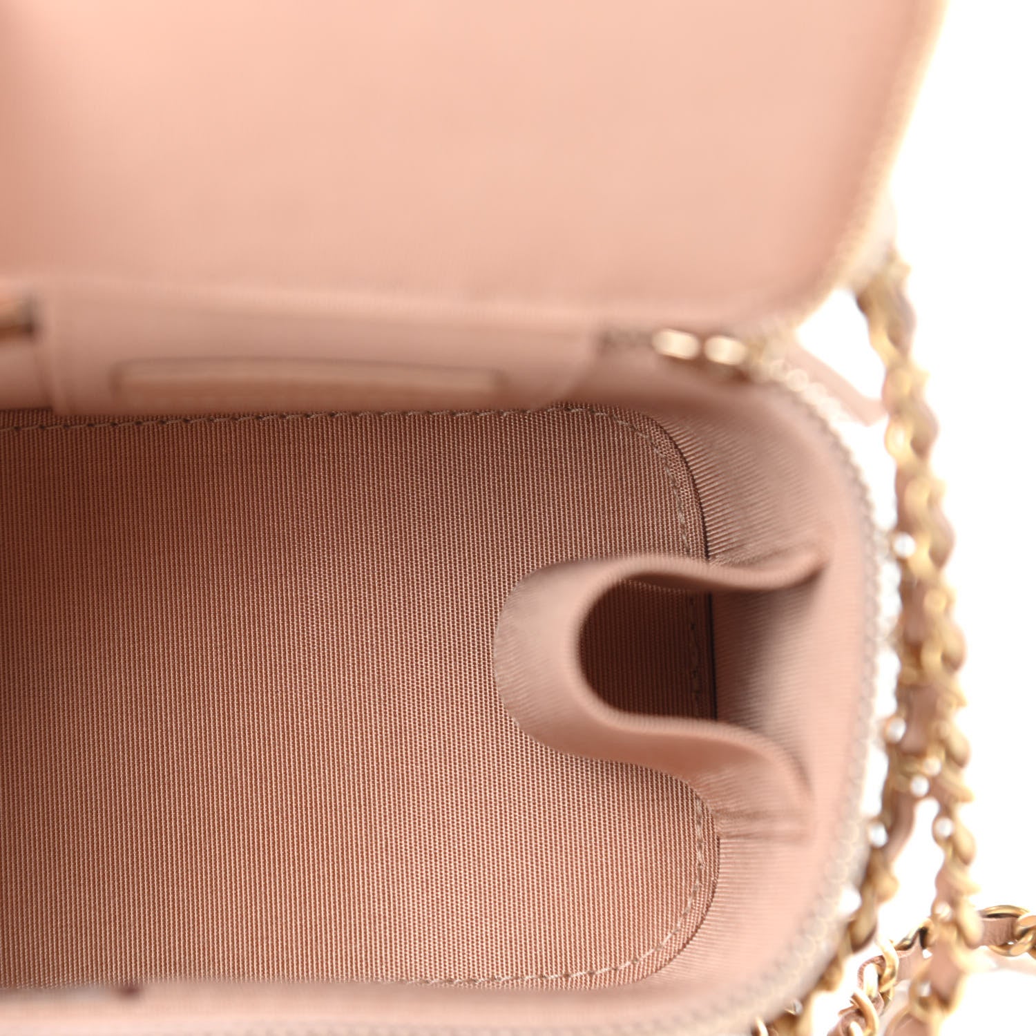 Chanel Calfskin Quilted Mini Perfect Fit Vanity Case With Chain Beige 5 of 11