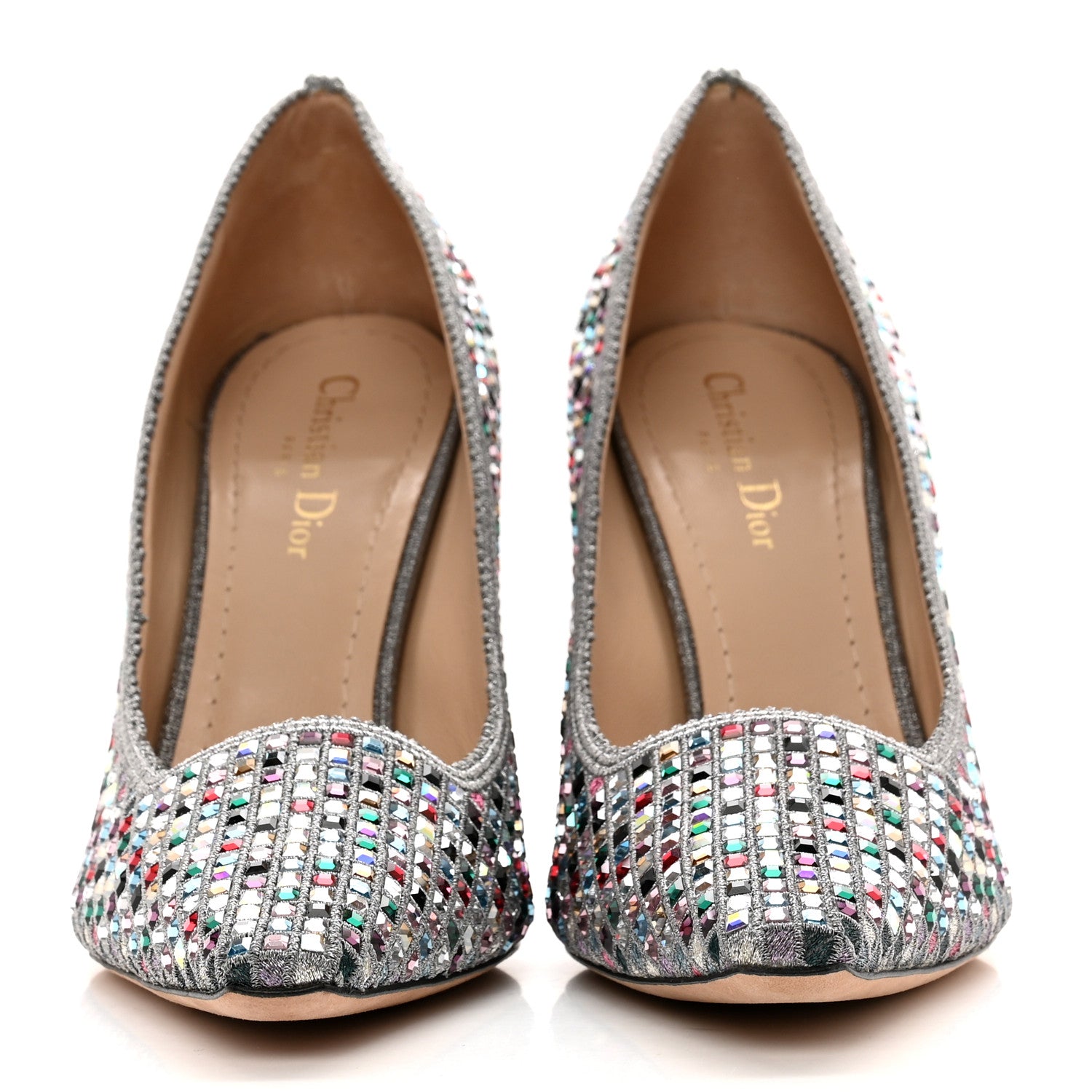 Christian Dior Crystal Embellished Dior Capture 100mm Pumps 41 Metal Grey 2 of 8