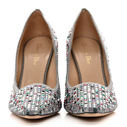 Christian Dior Crystal Embellished Dior Capture 100mm Pumps 41 Metal Grey 2 of 8