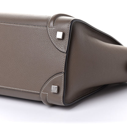 Celine Drummed Calfskin Micro Luggage Souris 9 of 10