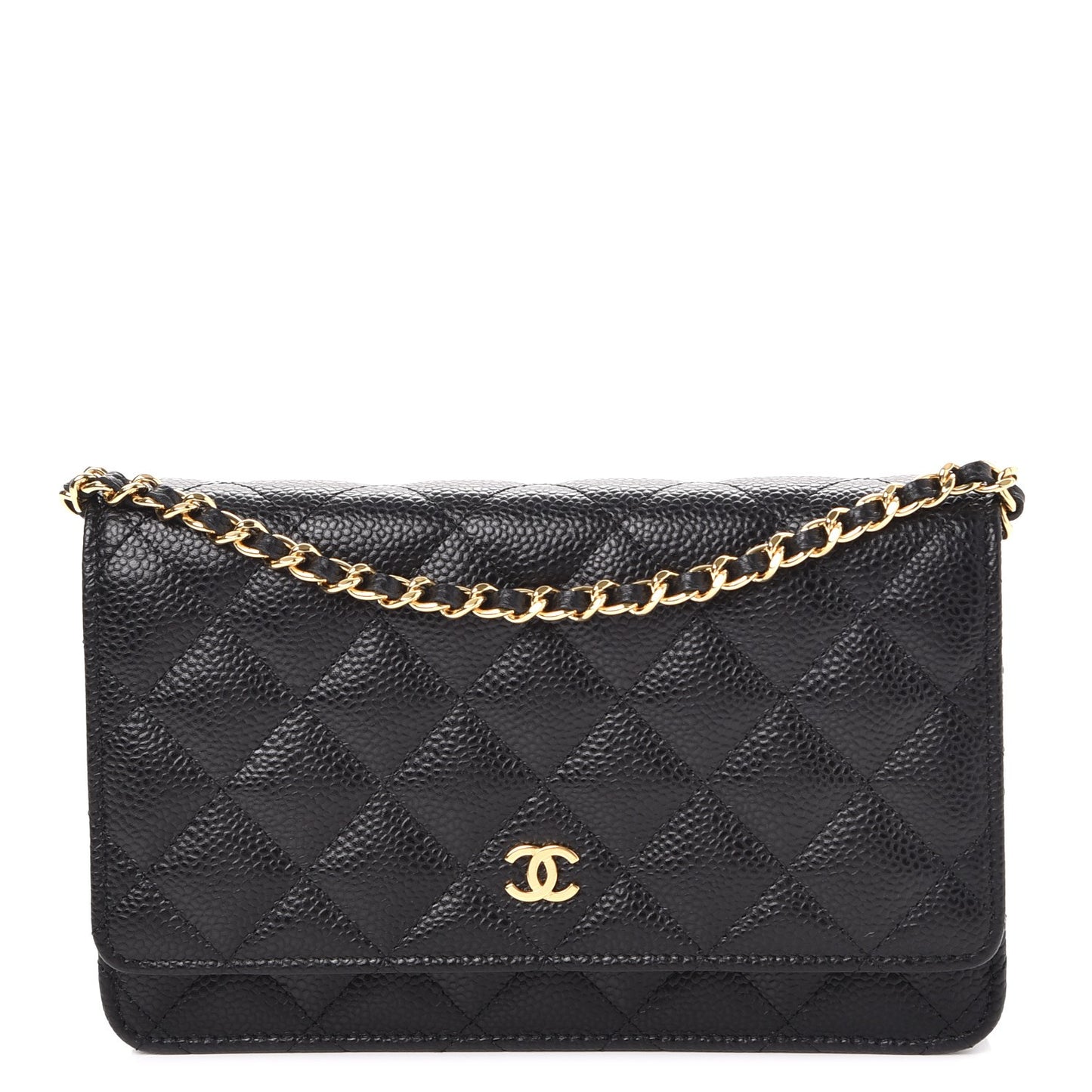 Caviar Quilted Wallet On Chain WOC Black