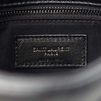 Saint Laurent Calfskin Quilted Toy Loulou Puffer Monogram Monochrome Chain Satchel Black 6 of 11