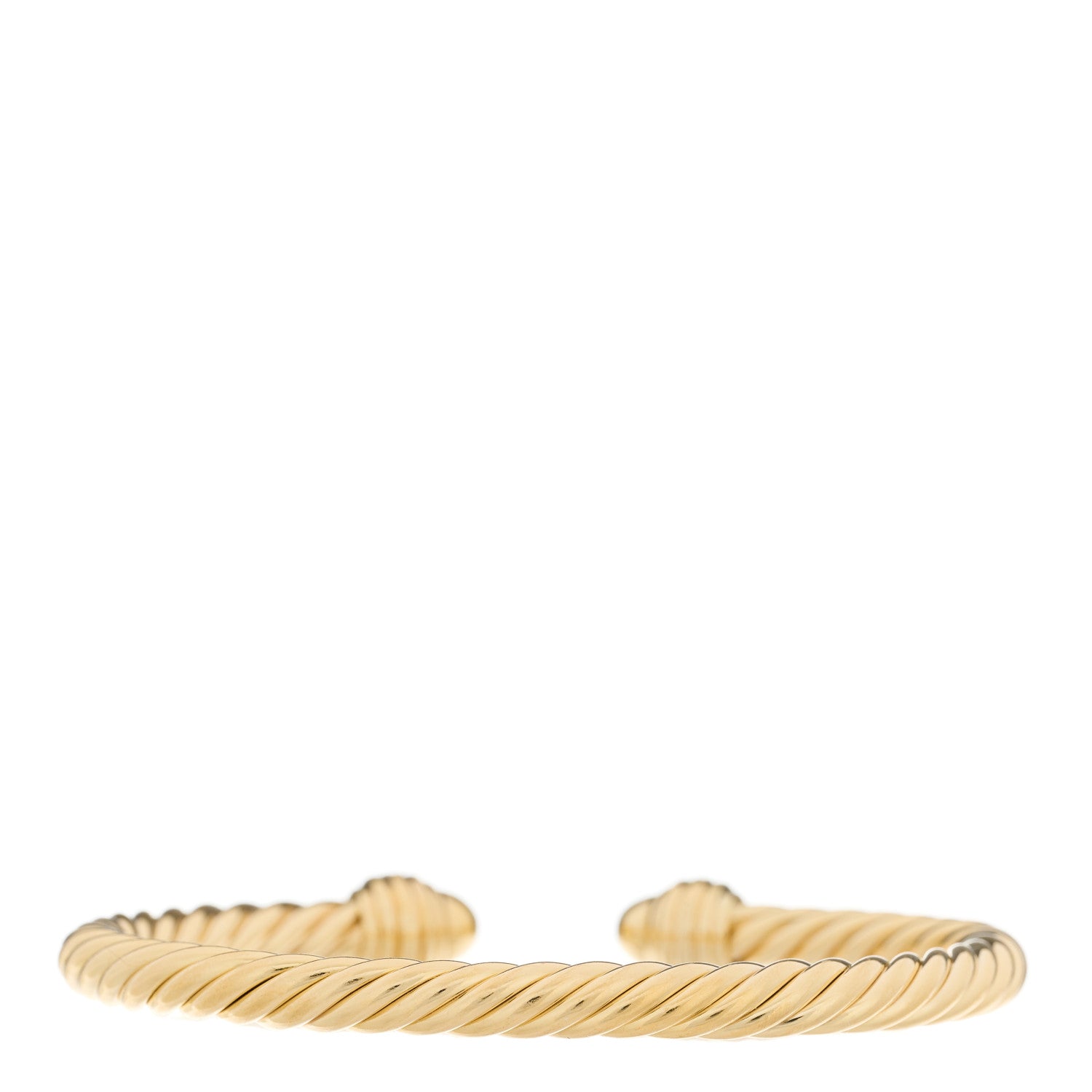David Yurman 18K Yellow Gold Diamond 5mm Cable Classics Dome Bracelet 2 of 4