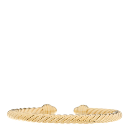 David Yurman 18K Yellow Gold Diamond 5mm Cable Classics Dome Bracelet 2 of 4