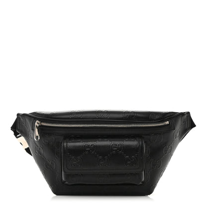 Gucci Calfskin GG Tennis Embossed Pocket Belt Bag Black 1 of 12