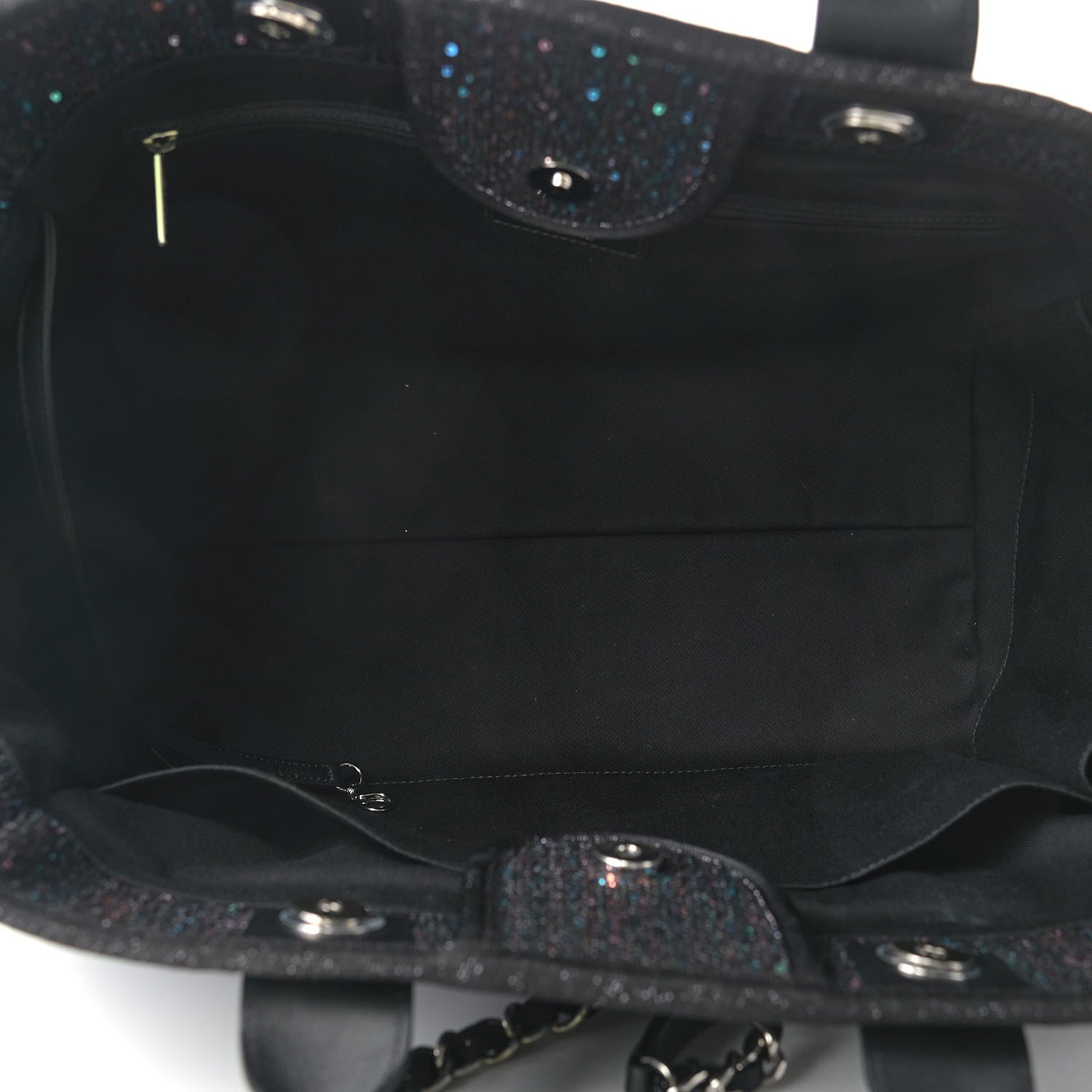 Chanel Calfskin Sequin Medium Deauville Tote Black 5 of 9