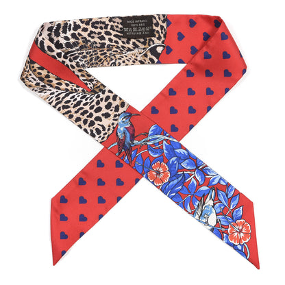 Hermes Silk Jungle Love Love Twilly Rouge Marine Fauve 1 of 4