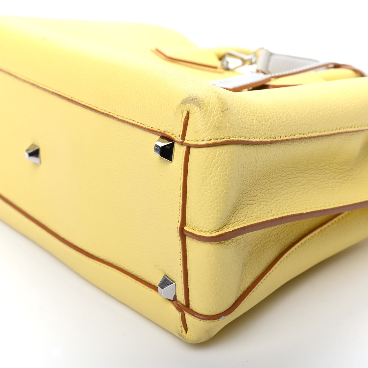 MCM Grained Calfskin Medium Milla Tote Custard Yellow 8 of 9