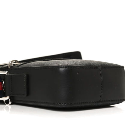 Gucci GG Supreme Monogram Appia Calfskin Web Small Camera Messenger Bag Black Grey 8 of 10