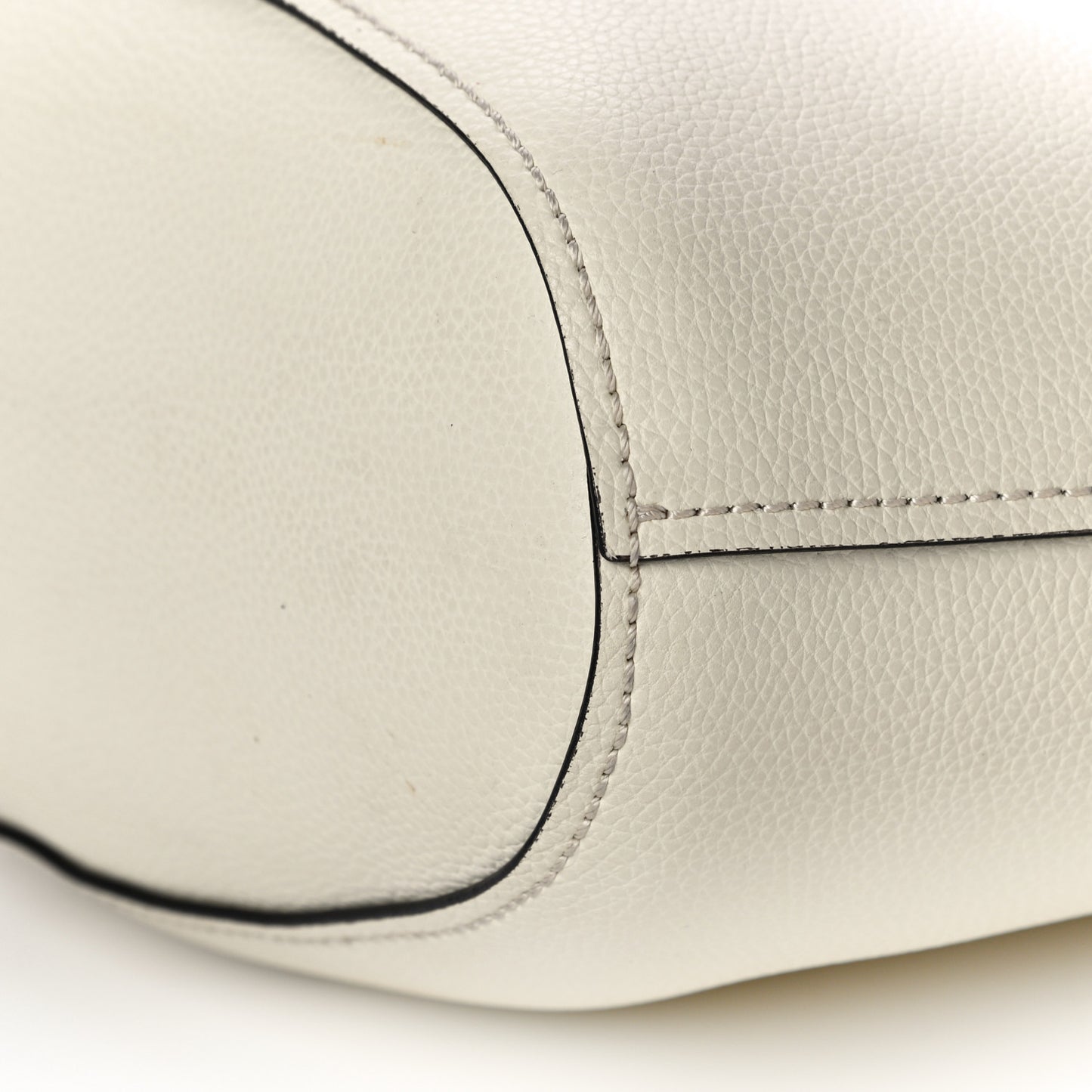 Smooth Grained Calfskin Small Aby Tote White