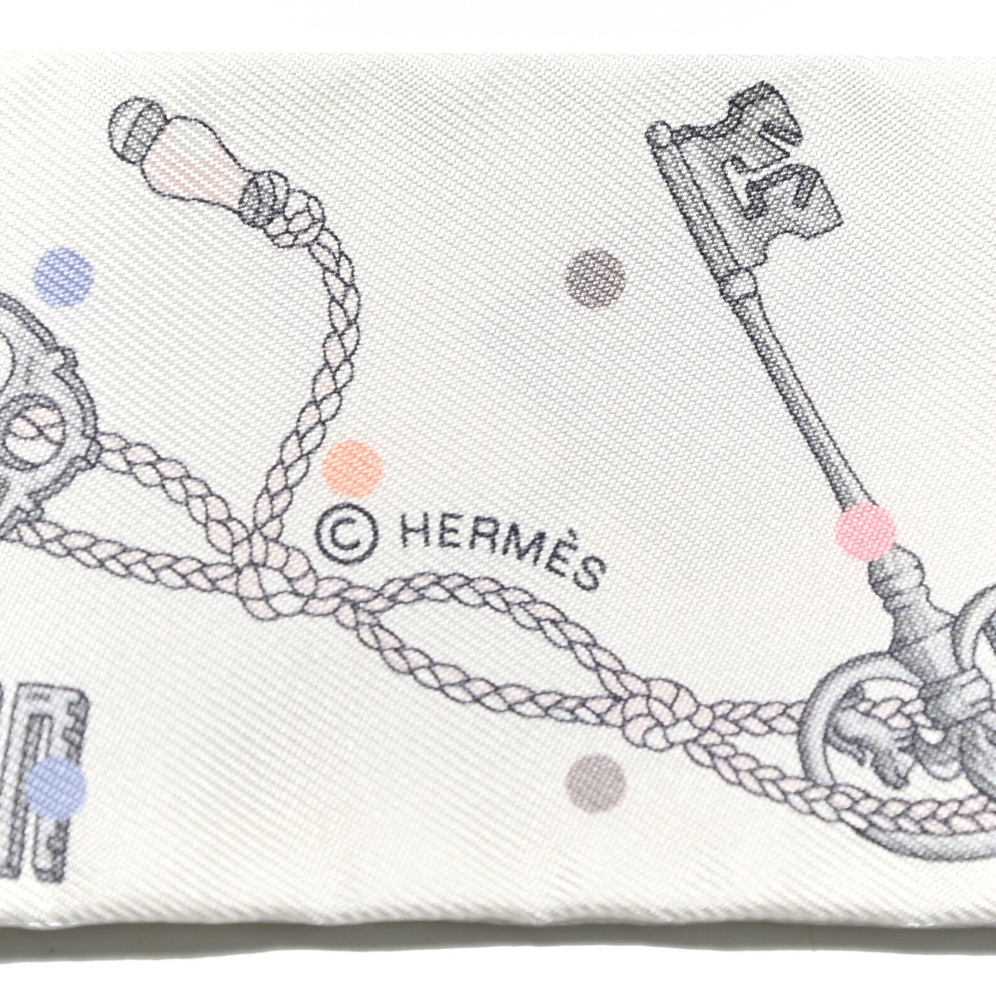 Silk Les Cles A Pois Twilly White Gris Acier