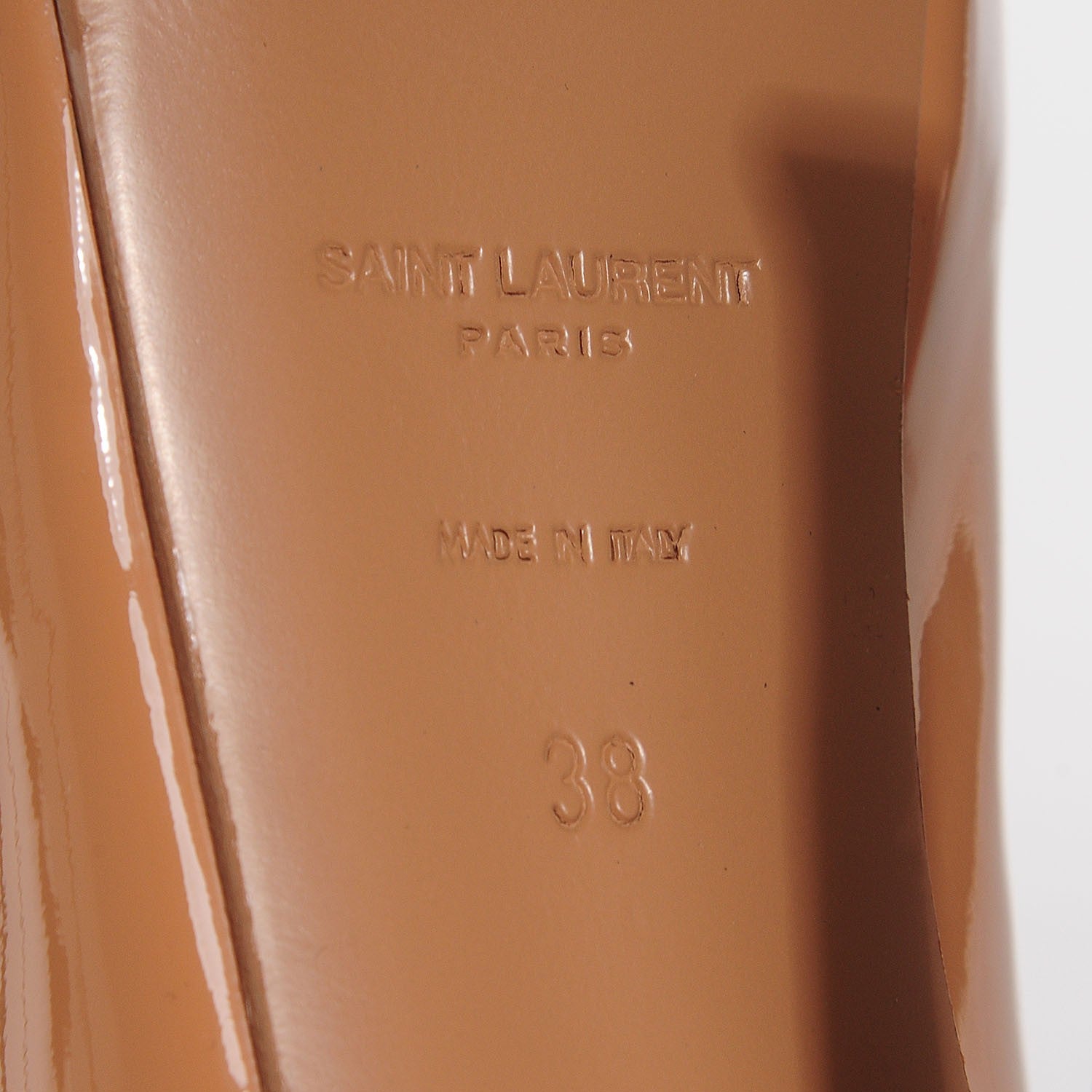 Saint Laurent Vitello Vernice 105 Tribtoo Pumps 38 Nude 6 of 8