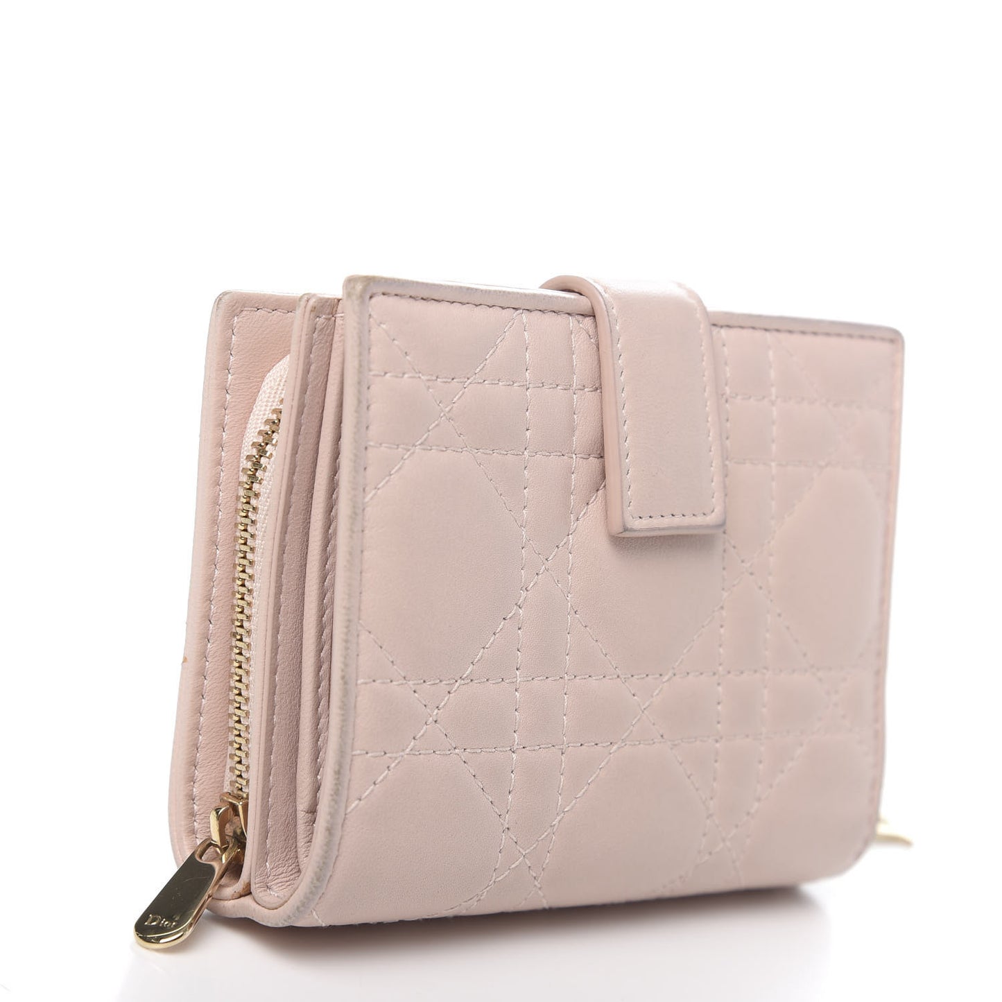 Lambskin Cannage Lady Dior Eden Wallet Light Pink