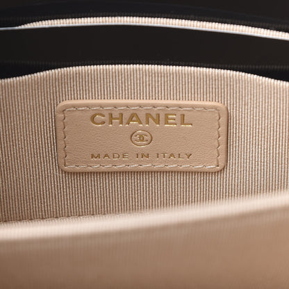 Chanel Shiny Goatskin Quilted 19 Small Pouch With Handle Beige 6 of 11