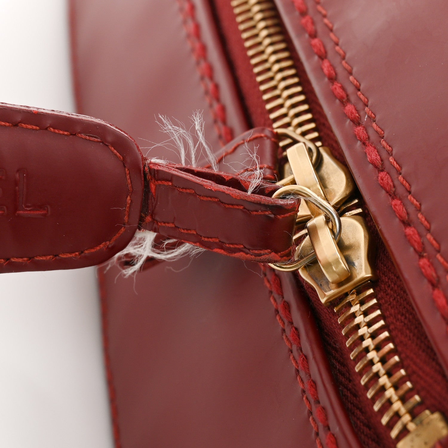 Chanel Calfskin Stitch Surpique Bowler Red 12 of 12