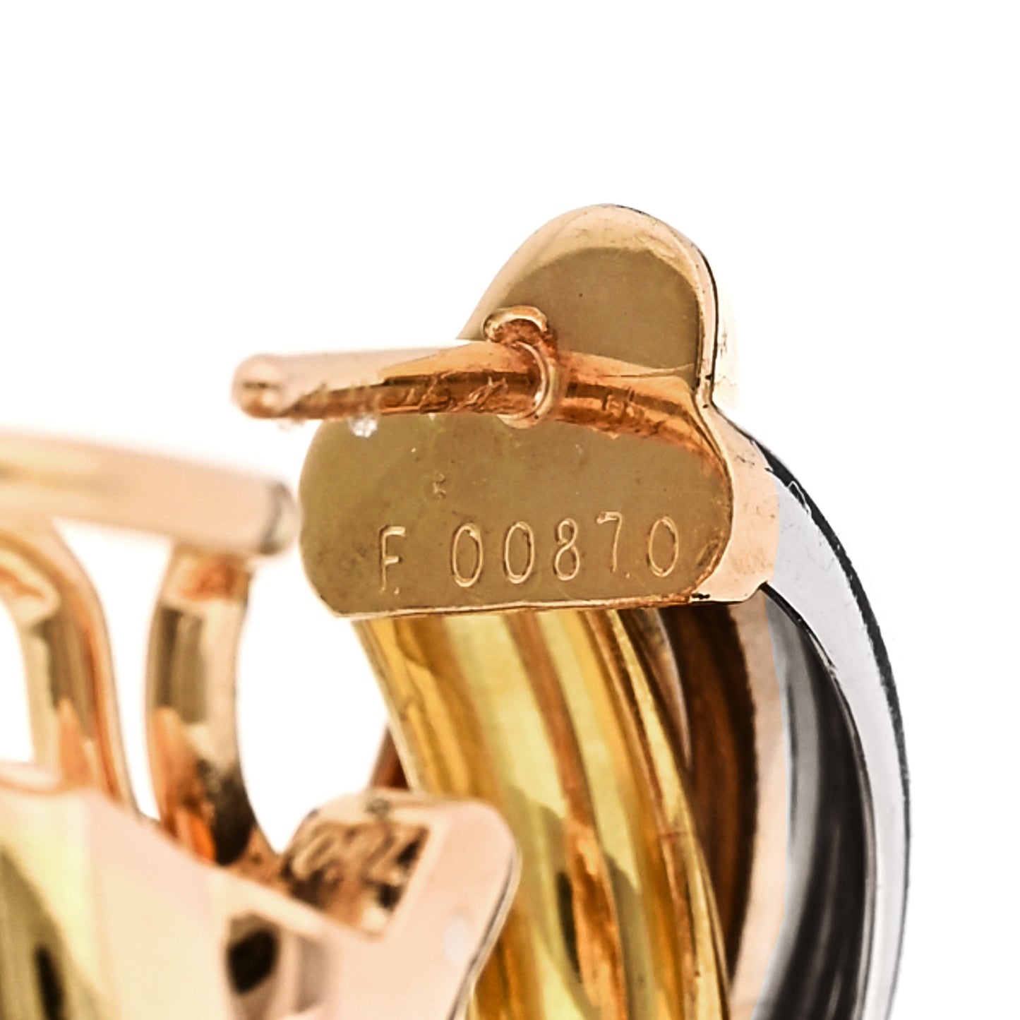 18K Pink Yellow White Gold Classic Trinity Hoop Earrings