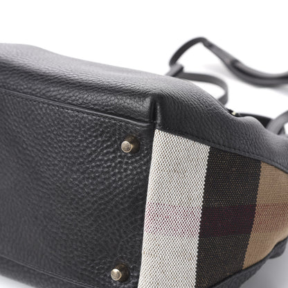Burberry Grainy Calfskin House Check Small Maidstone Black 11 of 11