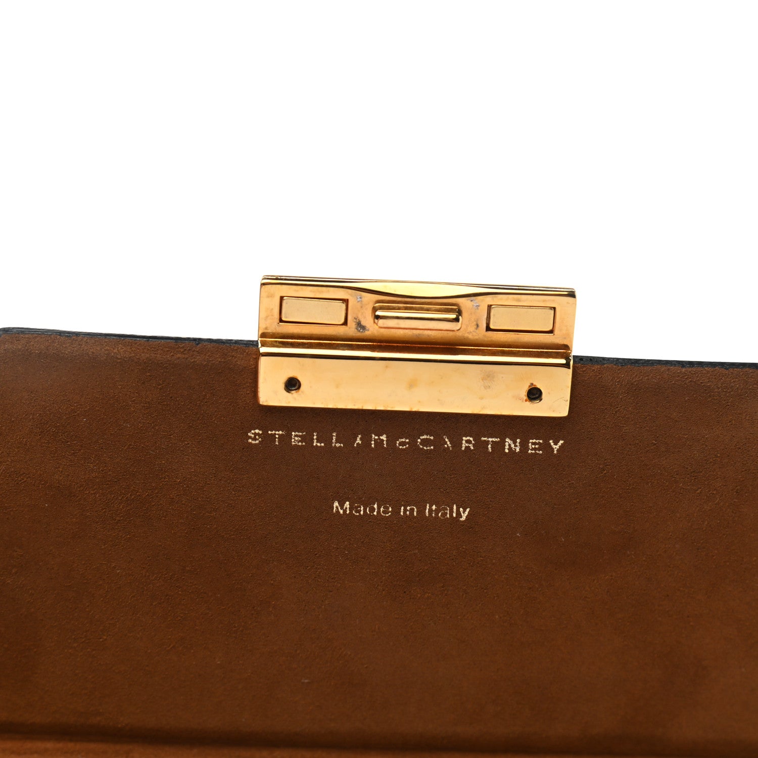 Stella McCartney Eco Patent Crocodile Embossed Envelope Clutch Black 11 of 11