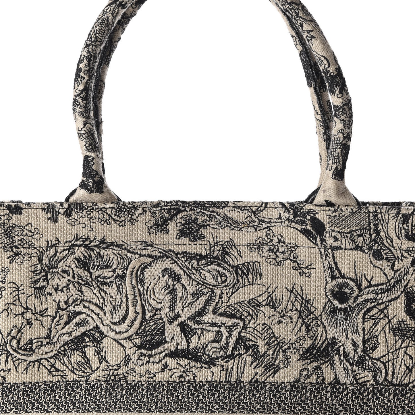 Canvas Embroidered Large Dioriviera Toile De Jouy Book Tote Black