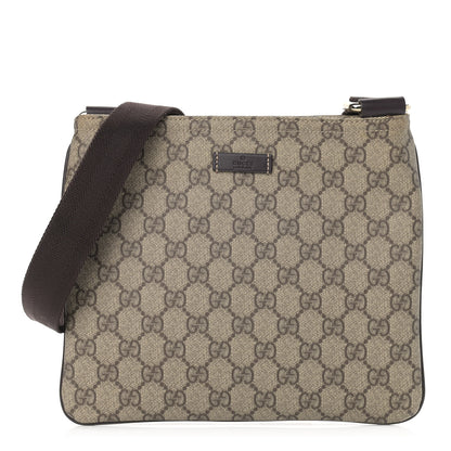Gucci GG Supreme Monogram Small Flat Messenger Bag Dark Brown 1 of 9