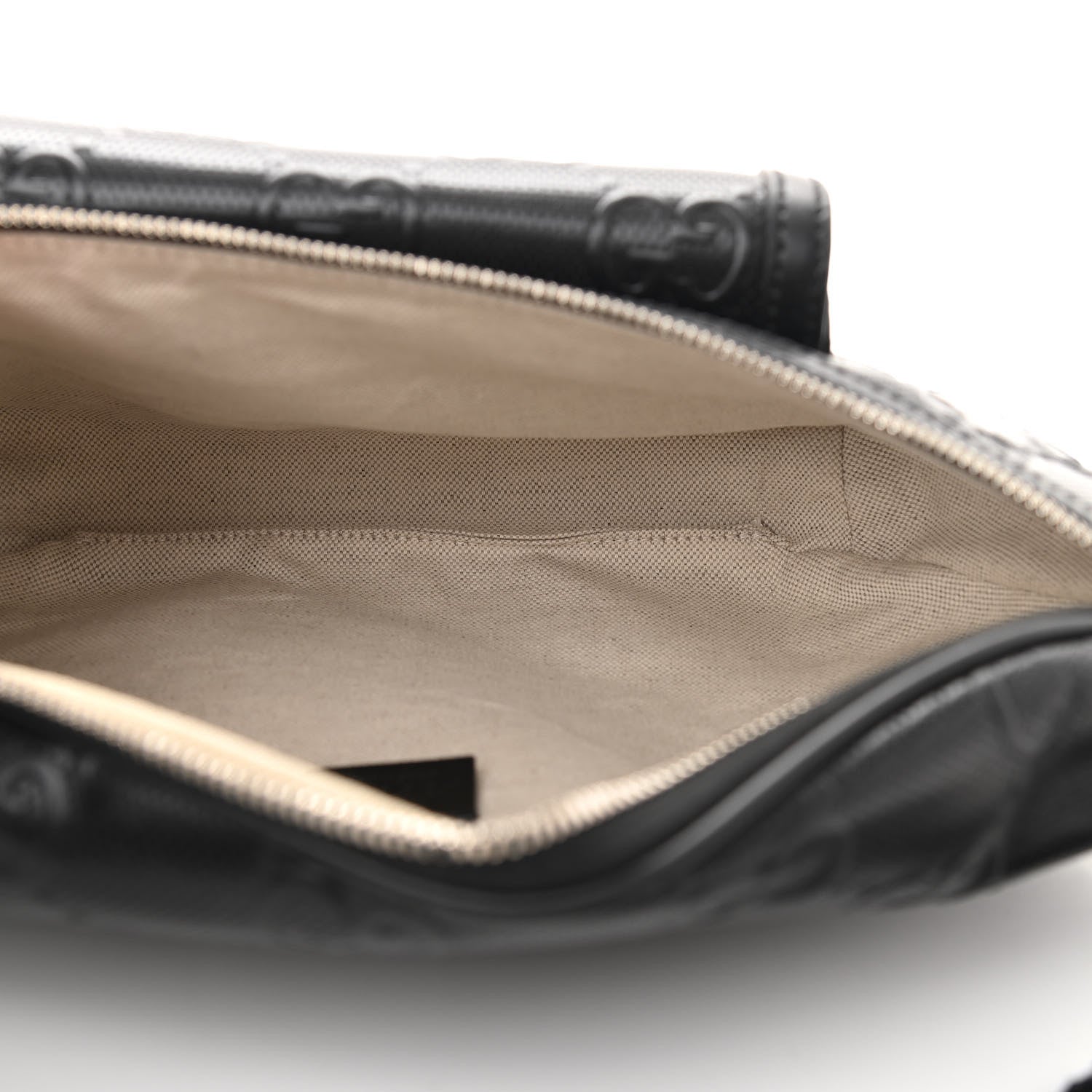 Gucci Calfskin GG Tennis Embossed Pocket Belt Bag Black 5 of 11
