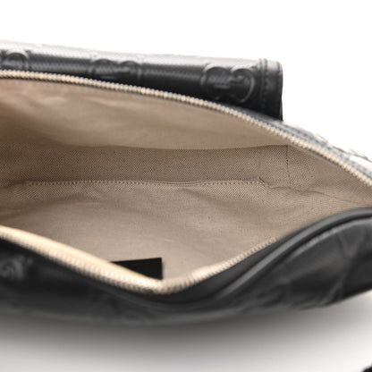 Gucci Calfskin GG Tennis Embossed Pocket Belt Bag Black 5 of 11