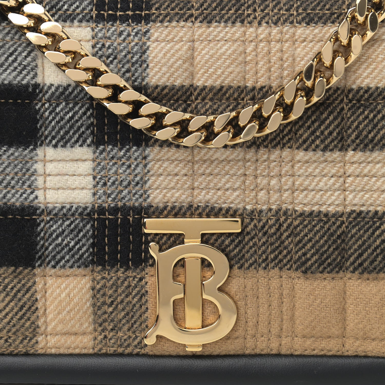 Burberry Check Cashmere Small Lola Bag Black 7 of 9
