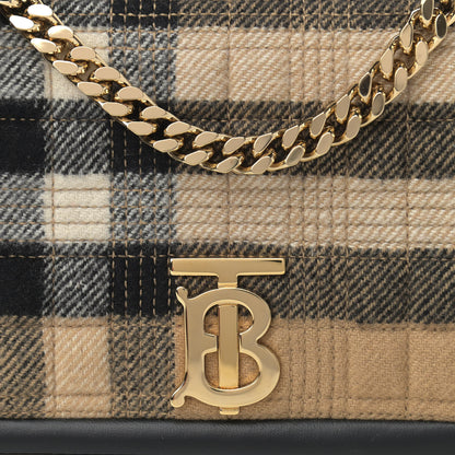 Burberry Check Cashmere Small Lola Bag Black 7 of 9
