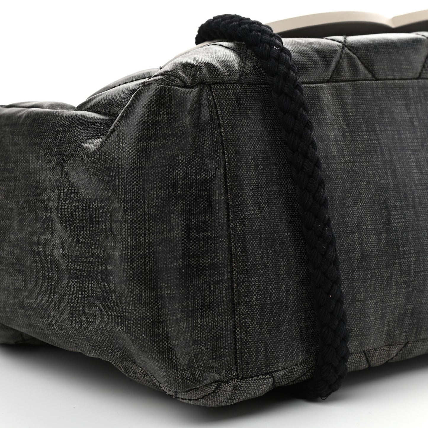 Coated Canvas Large CC Yacht Tote Black White