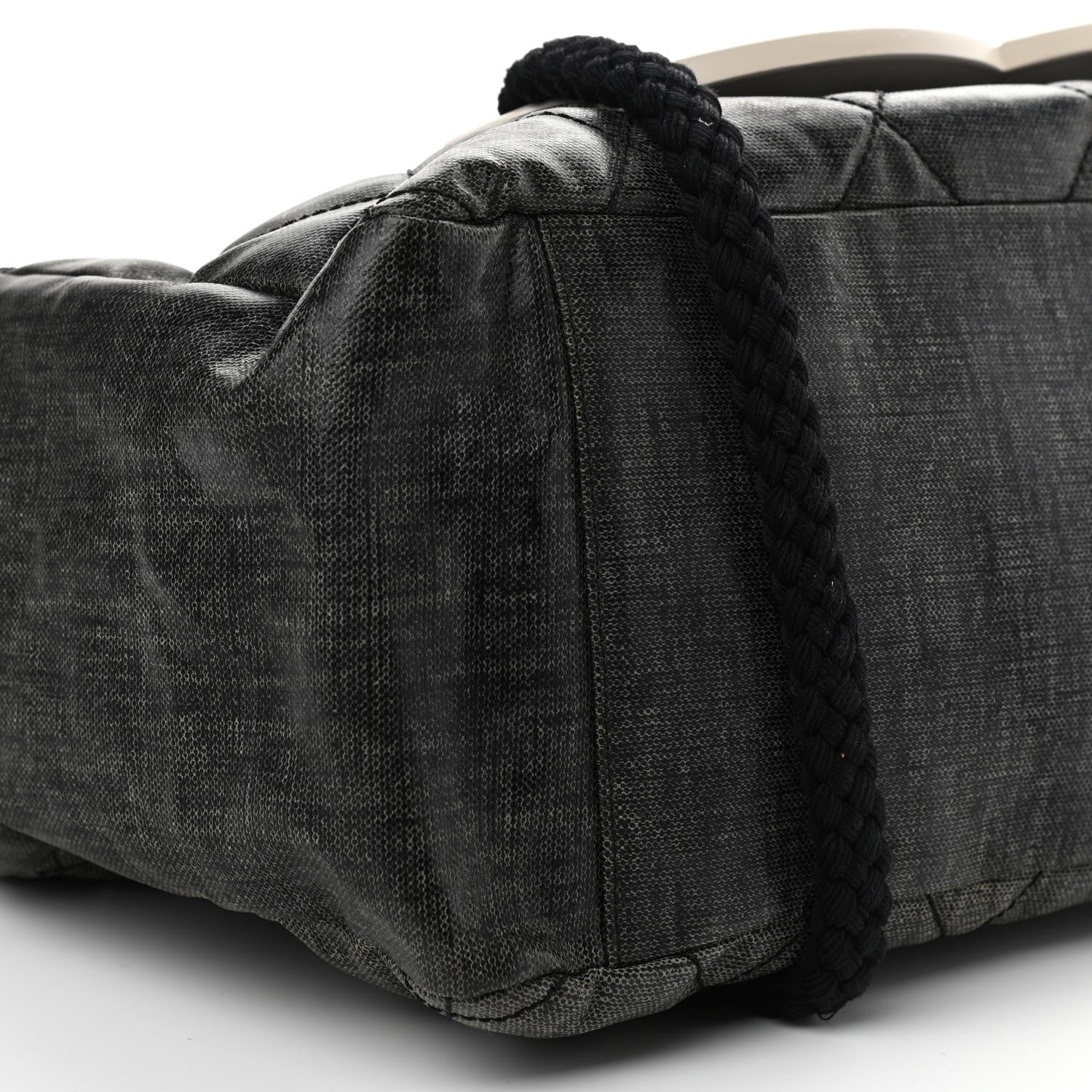 Chanel Coated Canvas Large CC Yacht Tote Black White 8 of 12
