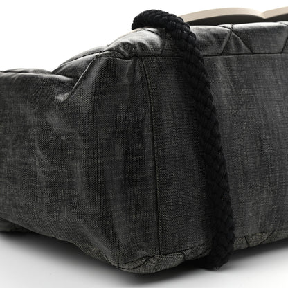 Chanel Coated Canvas Large CC Yacht Tote Black White 8 of 12
