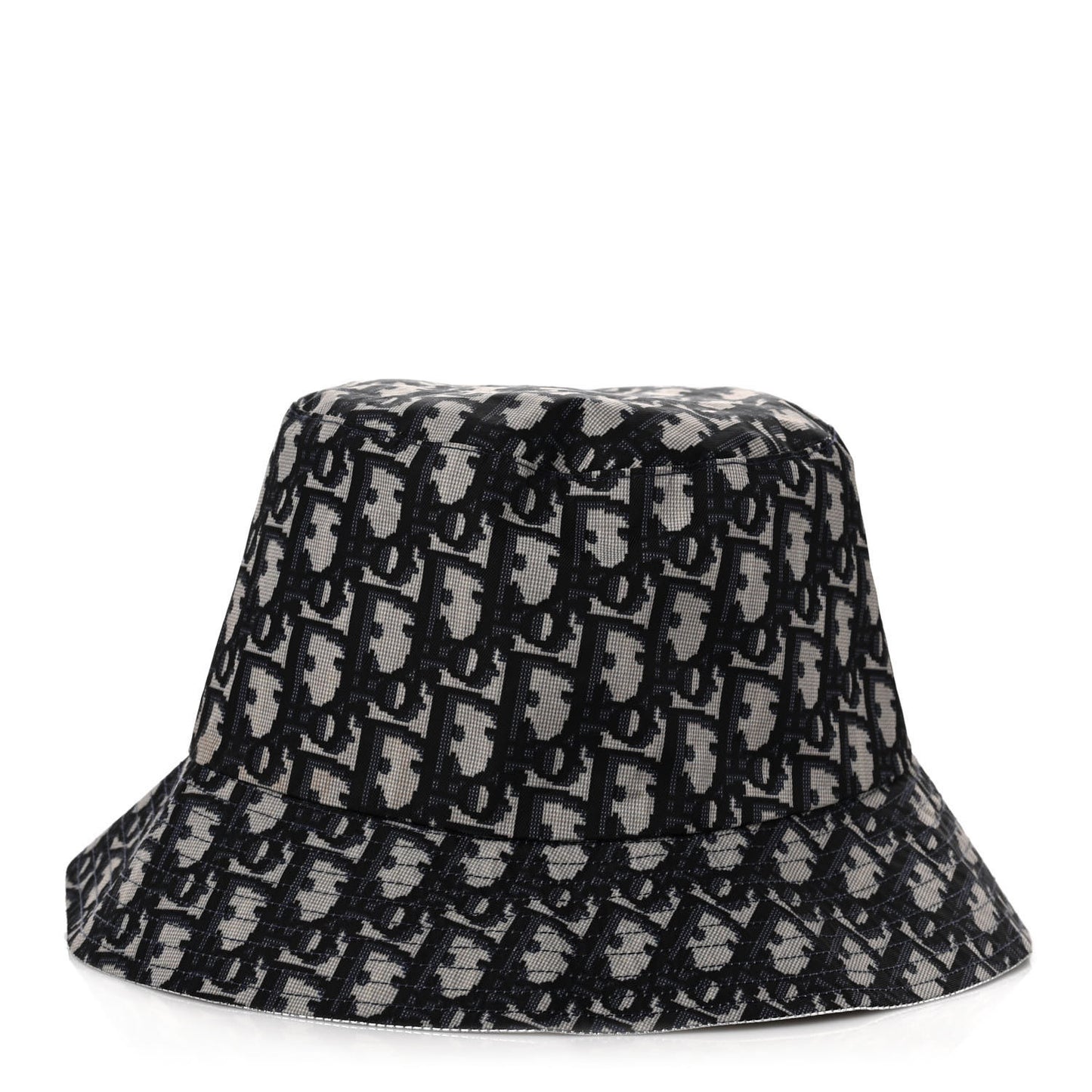 Metallic Oblique Reversible Teddy-D Bob Bucket Hat 58 Blue Silver