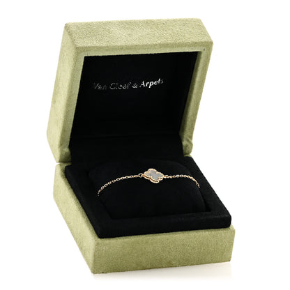 Van Cleef & Arpels 18K Yellow Gold Mother of Pearl Sweet Alhambra Bracelet 6 of 6