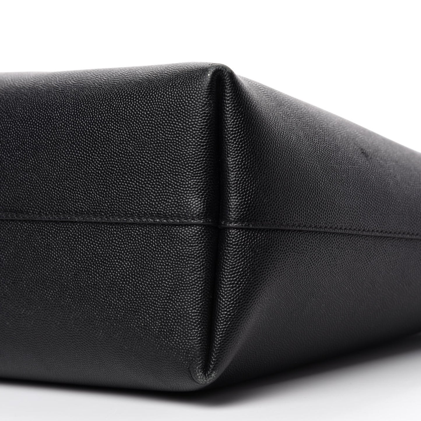 Grained Calfskin Small T Tote Black