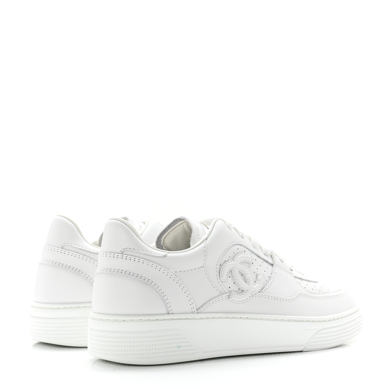 Chanel Calfskin CC Womens Sneakers 36 White 4 of 8