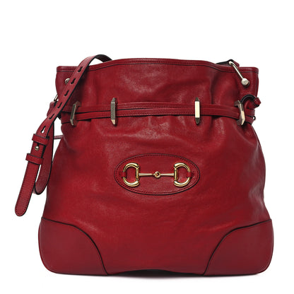 Gucci Sakai Be Green Calfskin Horsebit 1955 Cinch Top Messenger Bag New Cherry Red 1 of 10