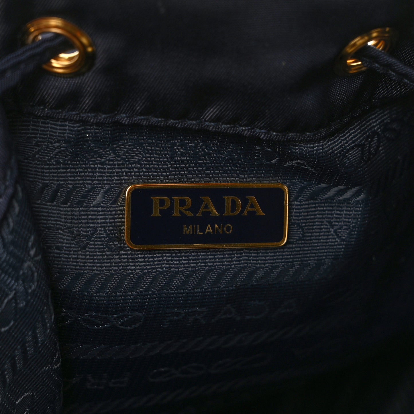 Saffiano Tessuto Nylon Mini Bucket Crossbody Bag Navy