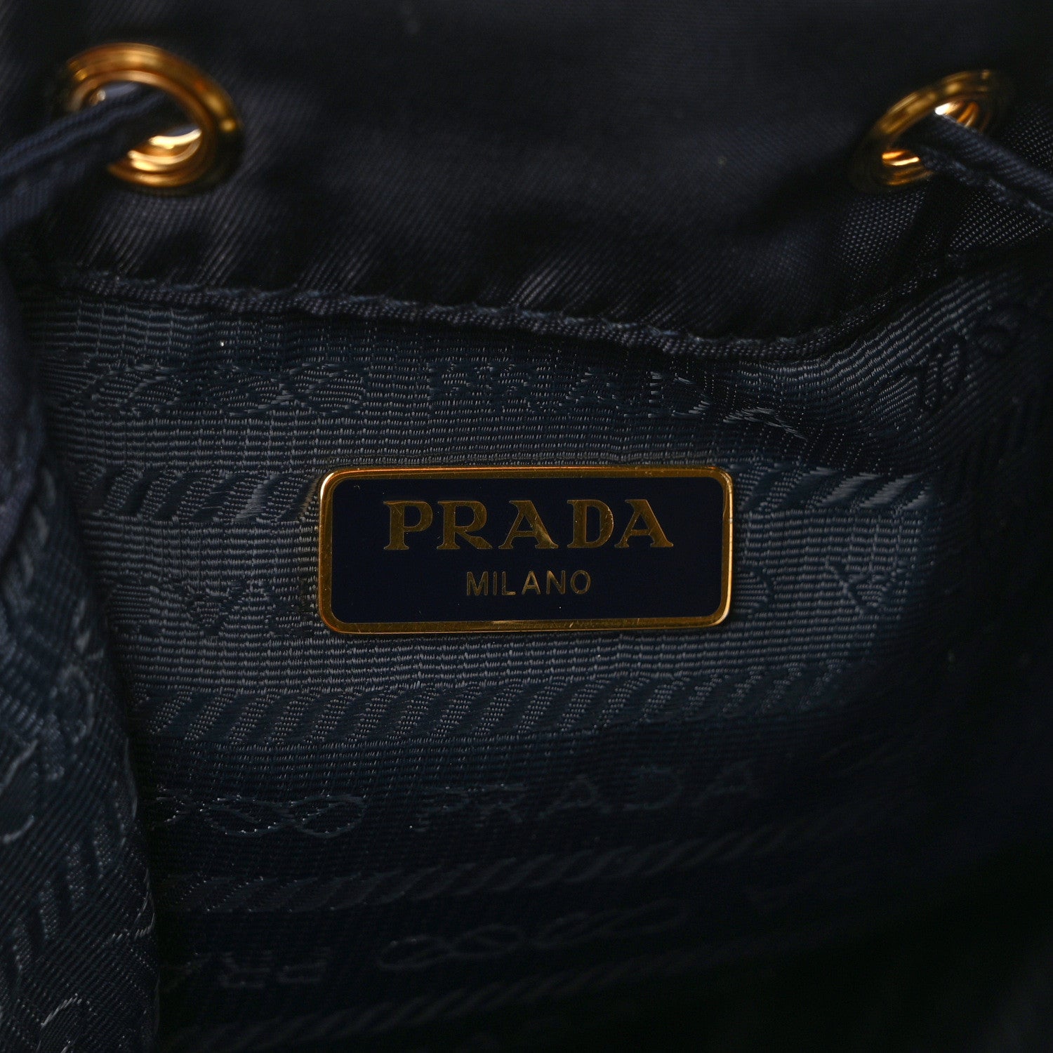 Prada Saffiano Tessuto Nylon Mini Bucket Crossbody Bag Navy 6 of 8