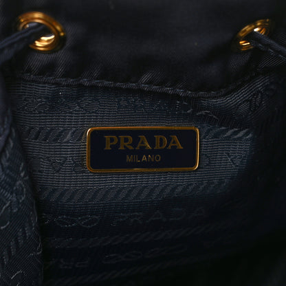 Prada Saffiano Tessuto Nylon Mini Bucket Crossbody Bag Navy 6 of 8