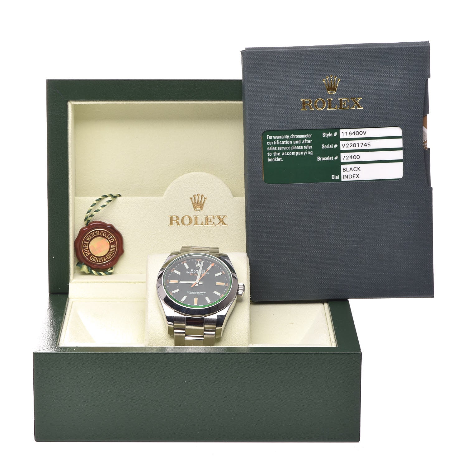 Rolex Stainless Steel 40mm Oyster Perpetual Milgauss Watch Black Dial 116400GV 8 of 8