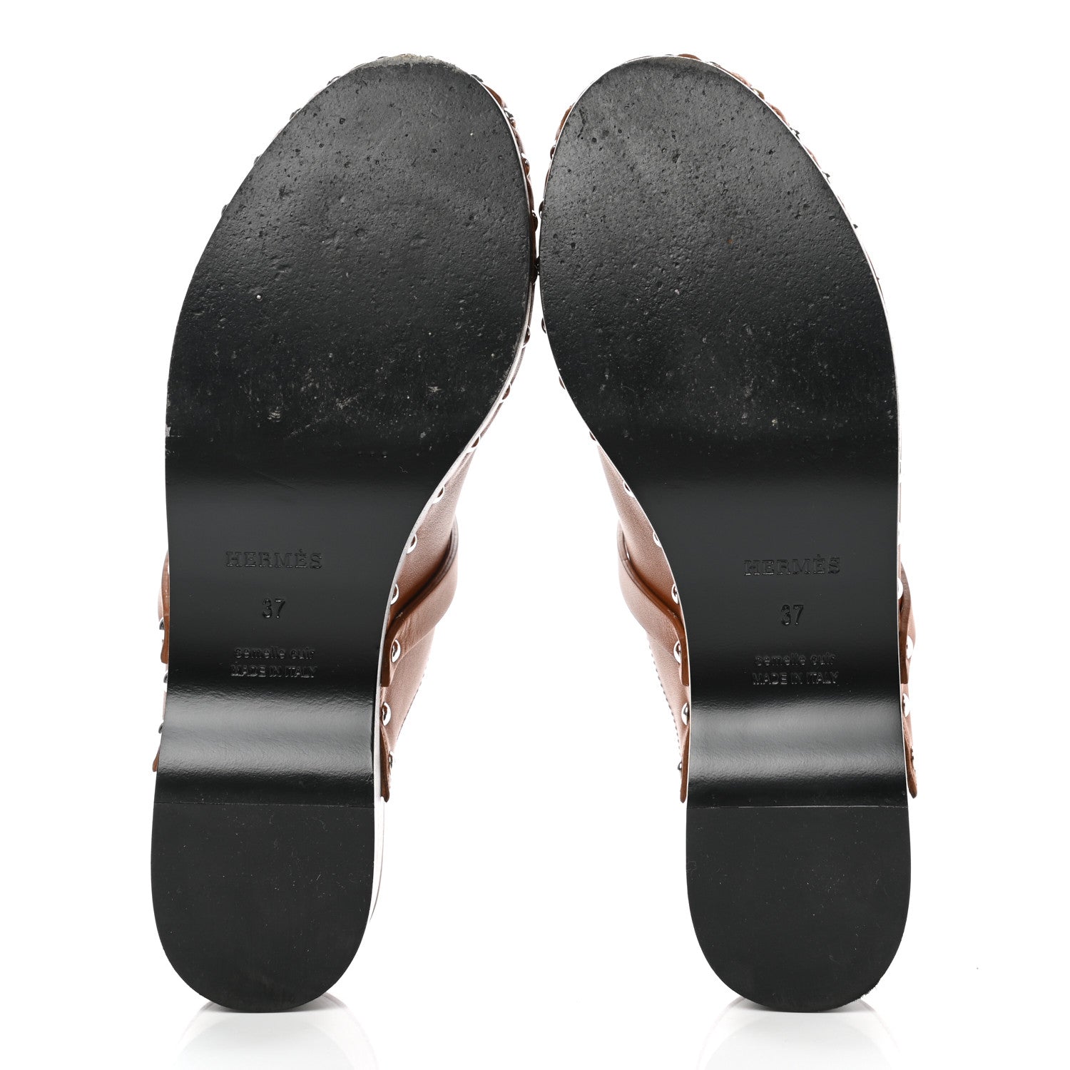 Hermes Heritage Calfskin Carlotta Mules 37 Naturel 5 of 9