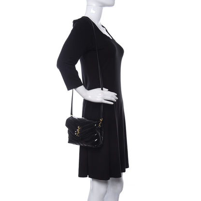 Saint Laurent Patent Y Quilted Monogram Toy Loulou Crossbody Bag Black 2 of 10