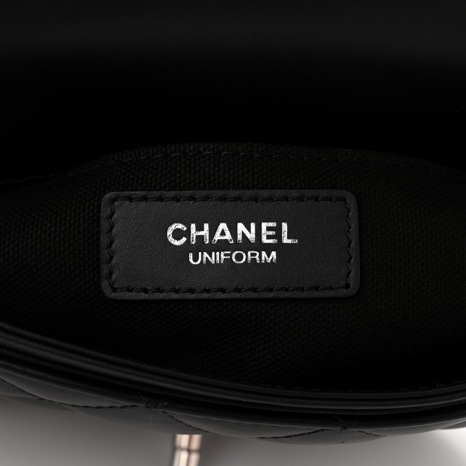 Chanel Calfskin Quilted CC Uniform Flap Belt Bag Black 6 of 11
