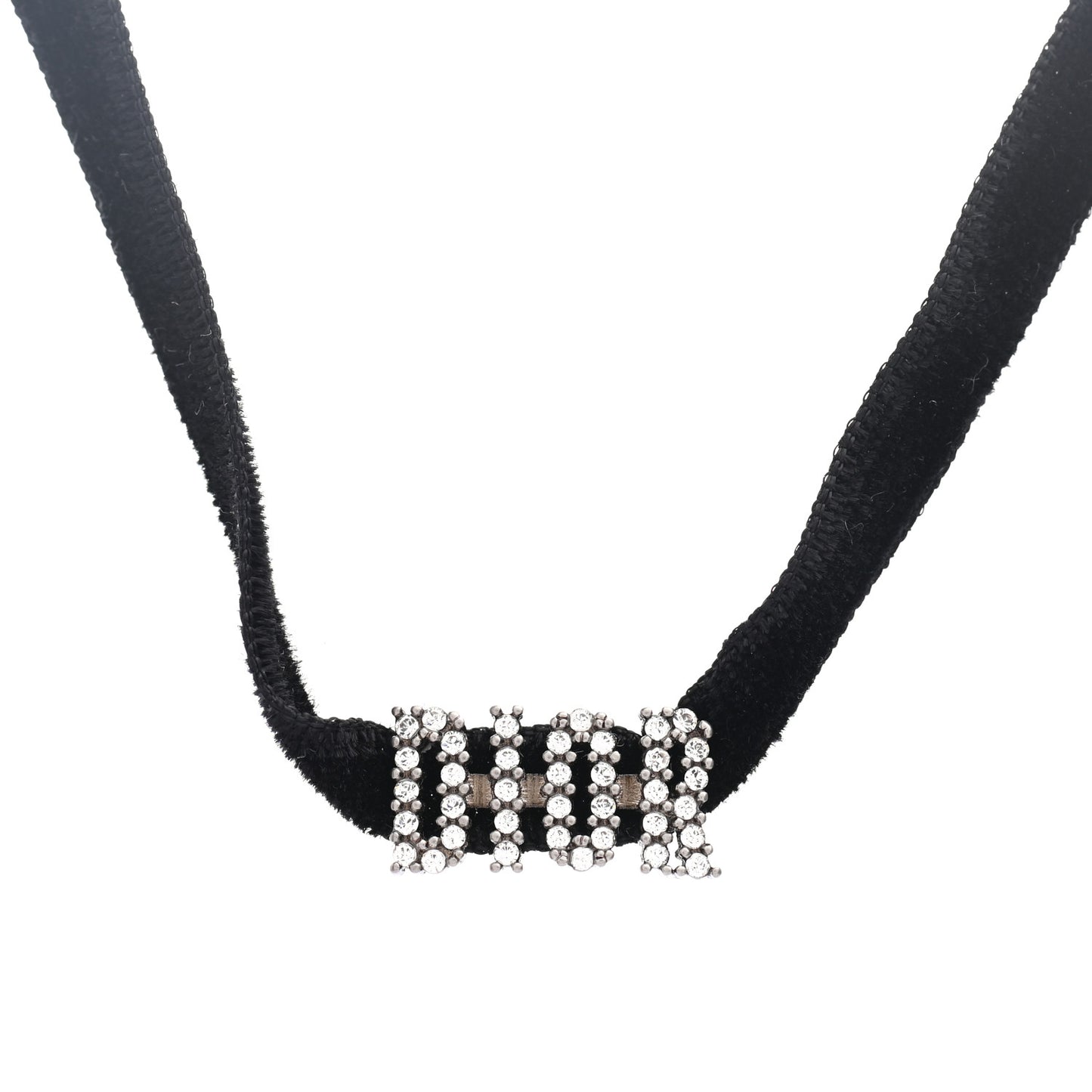 Velvet Crystal DIOR Choker Necklace Black