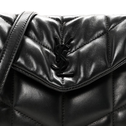 Saint Laurent Lambskin Quilted Toy Loulou Puffer Monogram Monochrome Chain Satchel Black 8 of 12