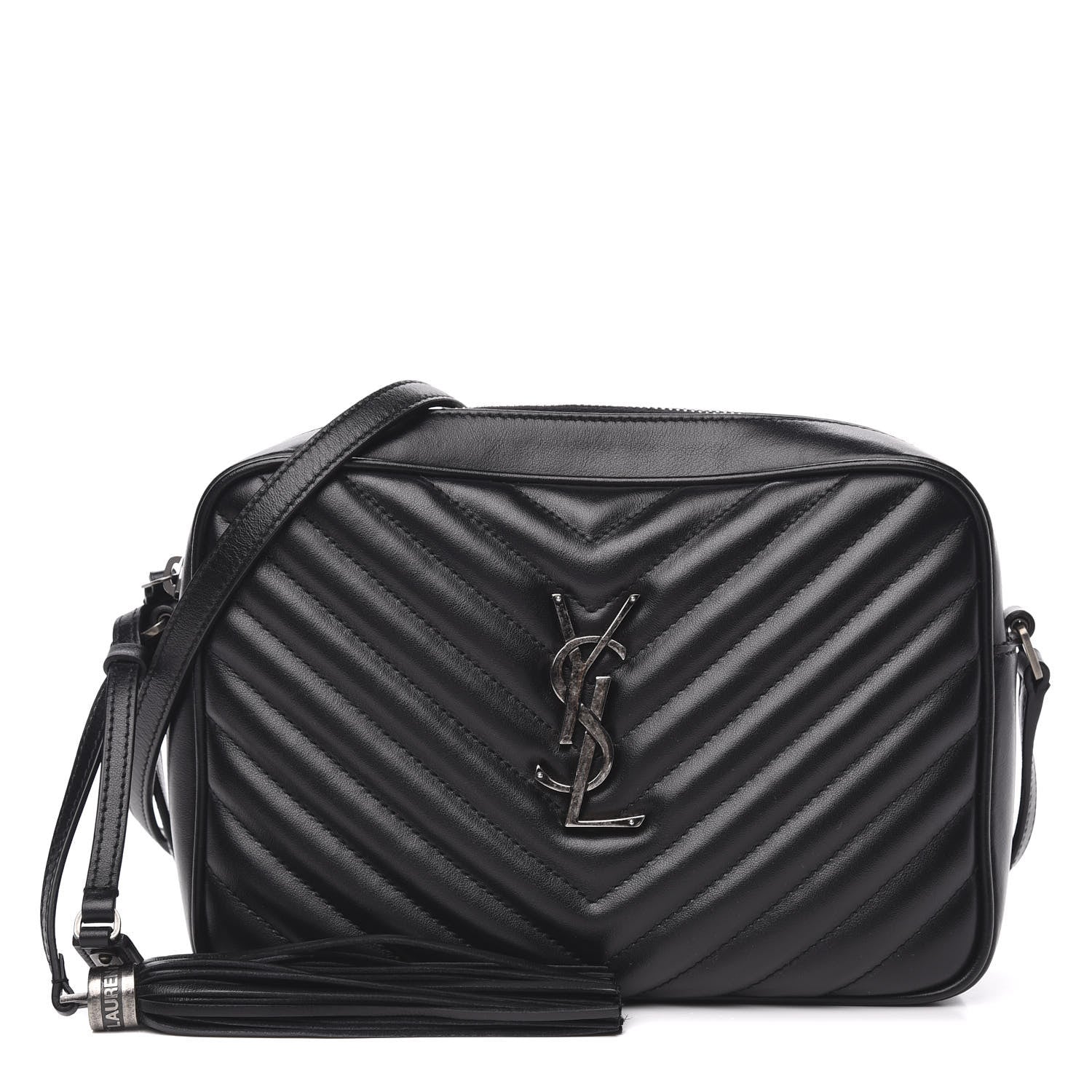 Saint Laurent Calfskin Matelasse Monogram Lou Camera Bag Black 1 of 9